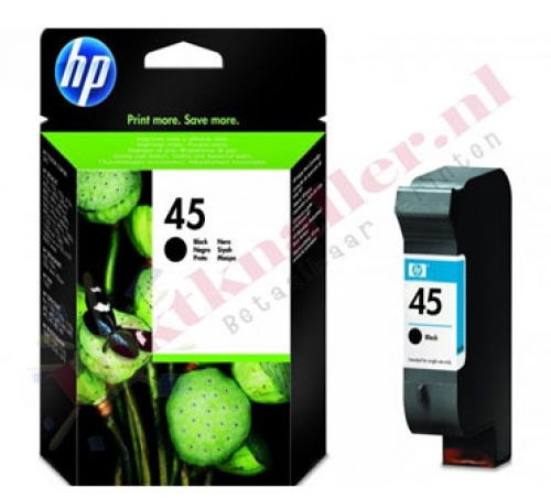 HP 45 (51645AE) zwart 42ml. inktcartridge(origineel) HP 45 (51645AE) zwart 42ml. inktcartridge(origineel)