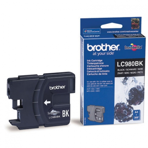 Brother LC980BK inktcartridge zwart 6 ml. - origineel Brother LC980BK inktcartridge zwart 6 ml. - origineel