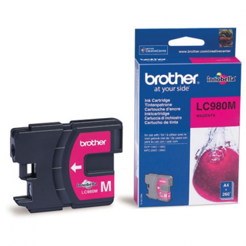 Brother LC980M inktcartridge magenta 5,5 ml. - origineel Brother LC980M inktcartridge magenta 5,5 ml. - origineel