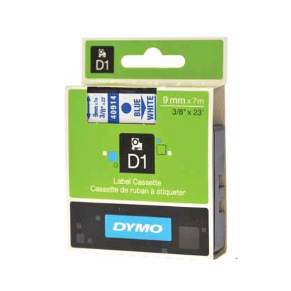 Dymo D1 tapes ft 9 mm x 7 m, blauw/wit