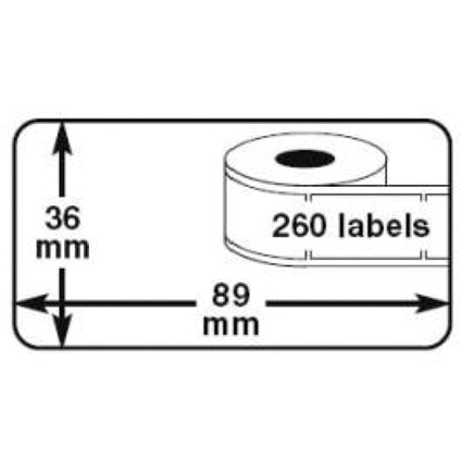 Compatible 99012 Etiketten Dymo/Seiko Labels (89mm x 36mm - 260st)