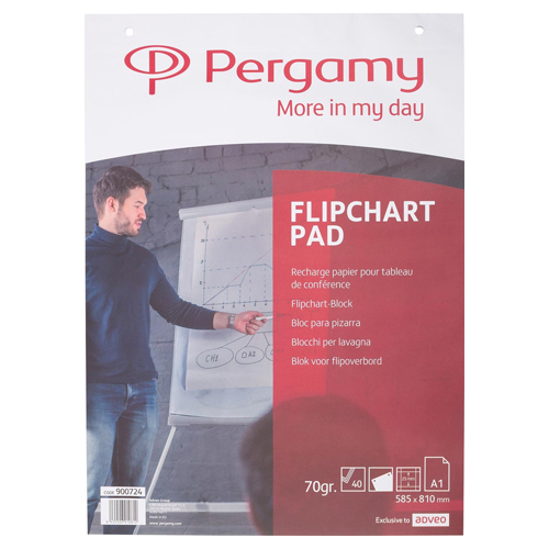 Pergamy flipchartpapier A1-geruit-900724