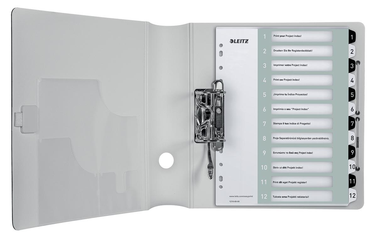 Leitz WOW printbare index, 12 tabs, zwart-wit