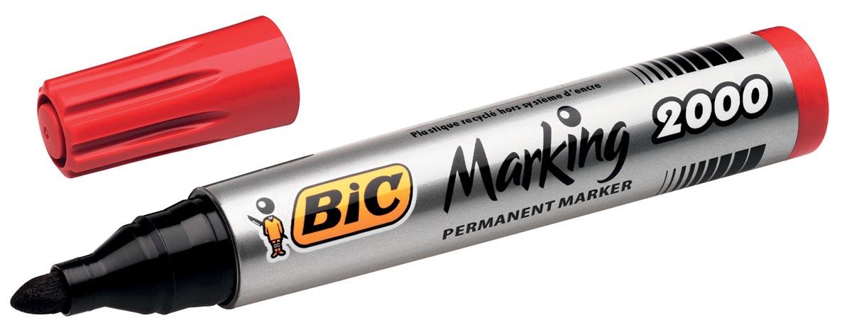 Bic permanent marker 2000-2300 rood, schrijfbreedte 1,7 mm, ronde punt
