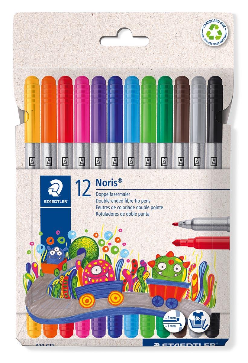 Staedtler viltstift Noris Club, geassorteerde kleuren, etui van 12 stuks