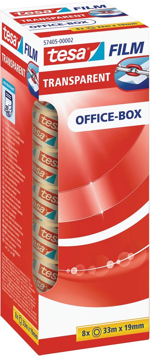 Tesafilm transparante tape, ft 19 mm x 33 m, 8 rolletjes