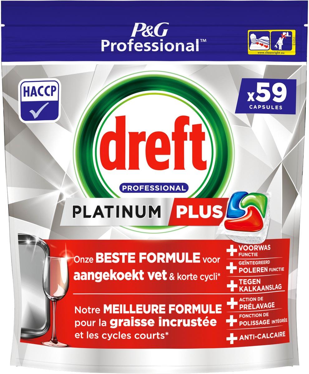 Dreft vaatwasmiddel Platinum Plus Regular, pak van 59 capsules