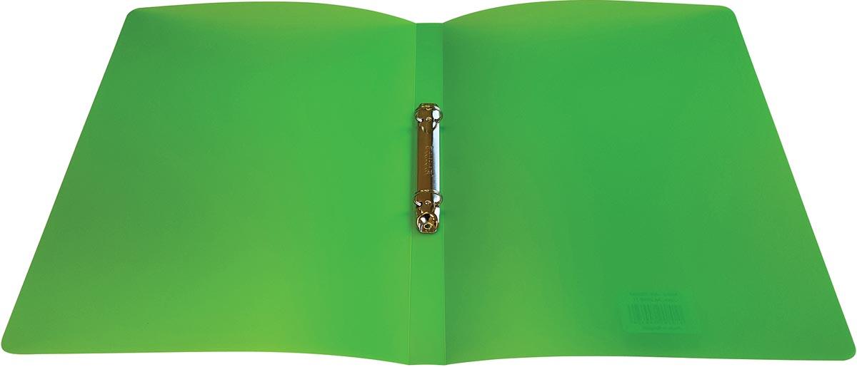 Alpha ringmap, voor ft A4, uit PP, 2 ringen van 16 mm, transparant groen