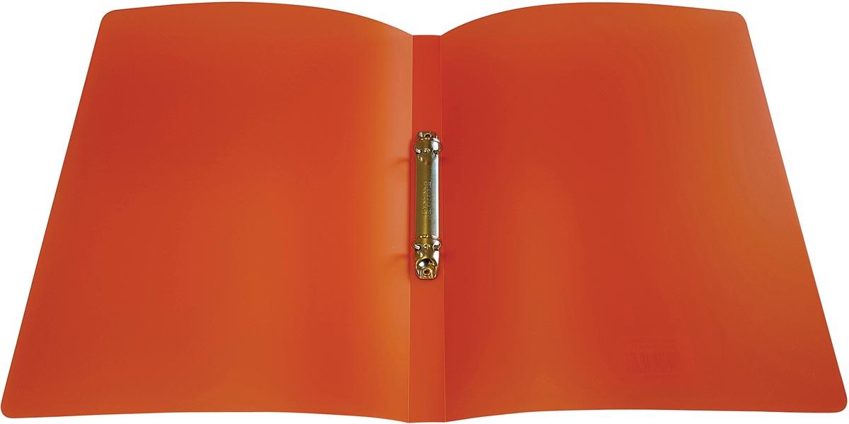Alpha ringmap, voor ft A4, uit PP, 2 ringen van 16 mm, transparant oranje