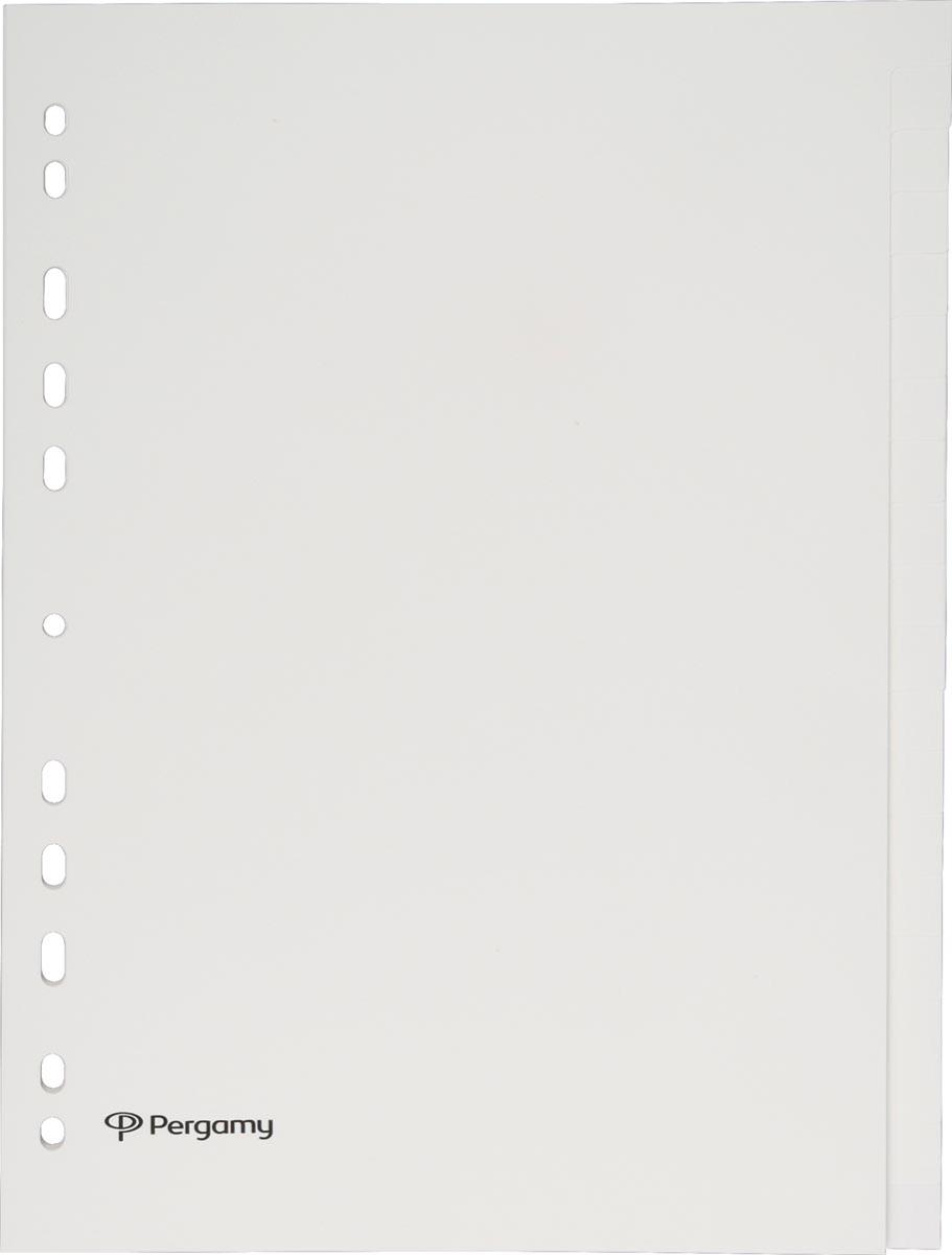 Pergamy tabbladen, ft A4, uit karton, 20 tabs, 11-gaats perforatie, beige
