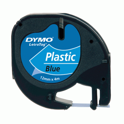 Dymo Letra Tag tapes tape plastic blauw
