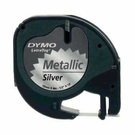 Dymo Letra Tag tapes tape metallic zilver