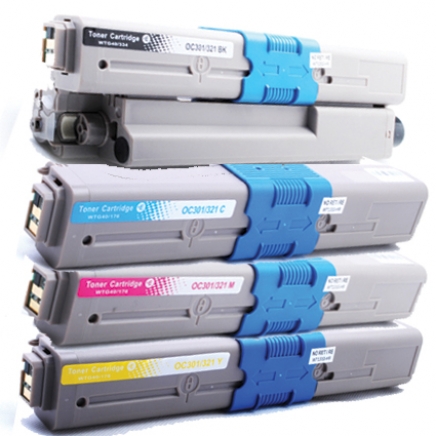 Compatible OKI complete set 44973536, 35, 34, 33 zwart + 3 kleuren