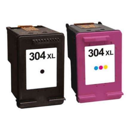 Huismerk HP304XL combi set zwart en kleur cartridge