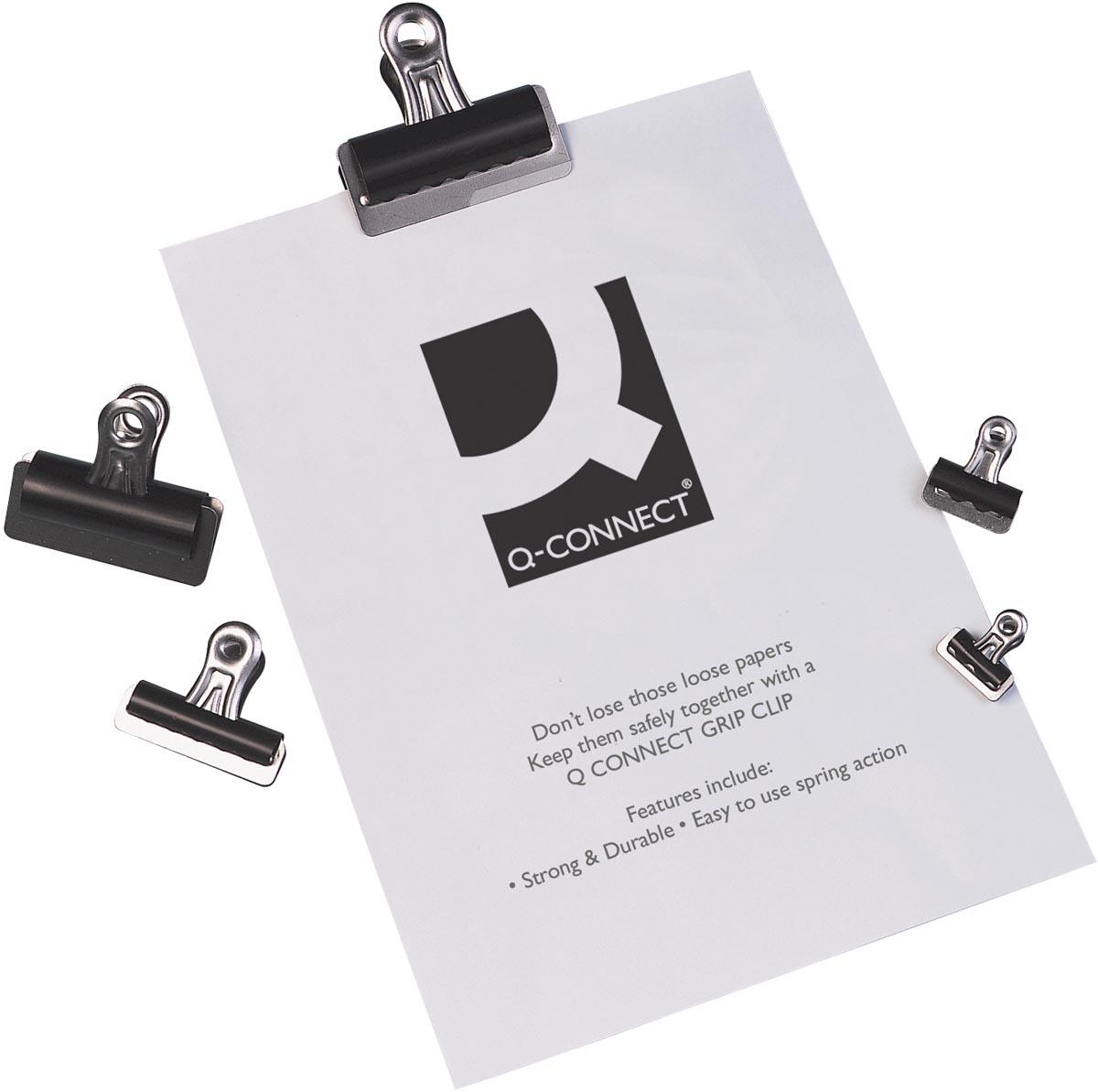 Q-CONNECT bulldogclip, zwart, 25 mm, doos van 10 stuks