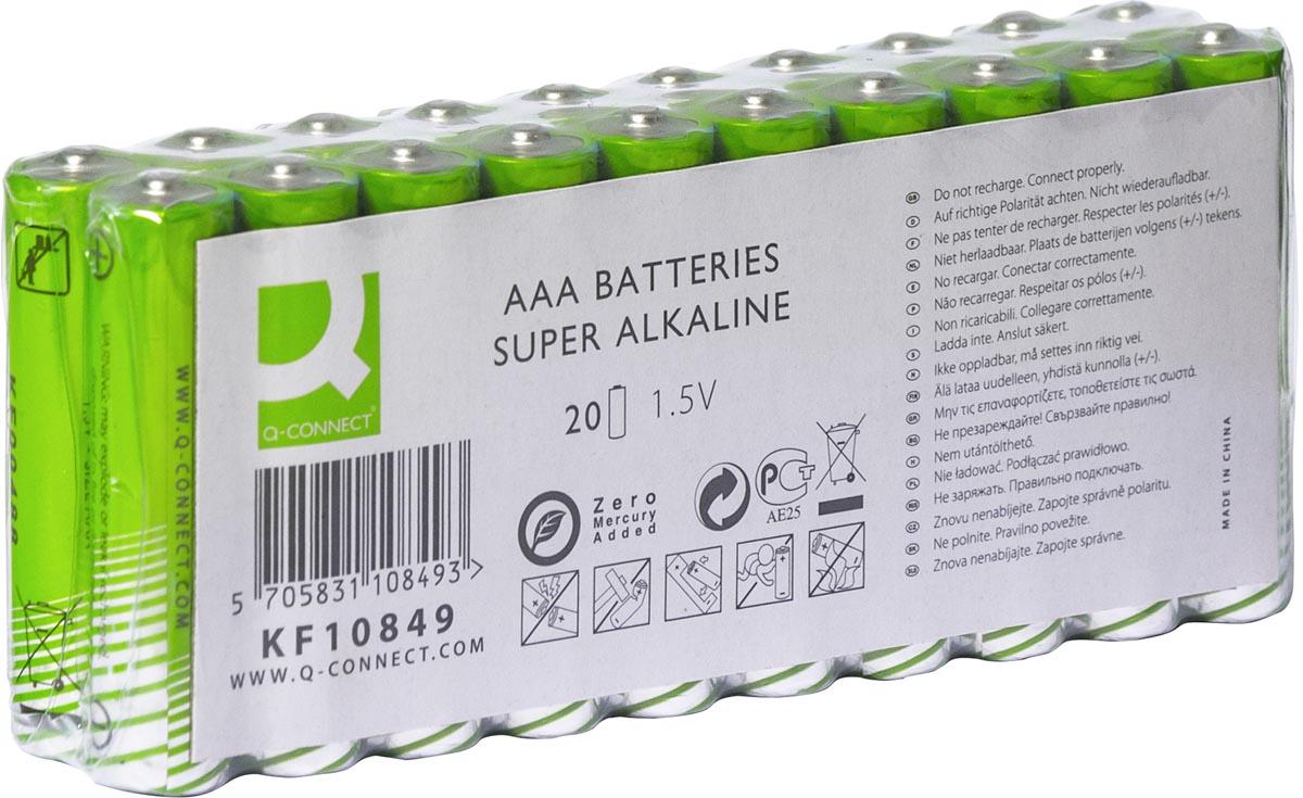 Q-CONNECT batterijen AAA, pak van 20 stuks