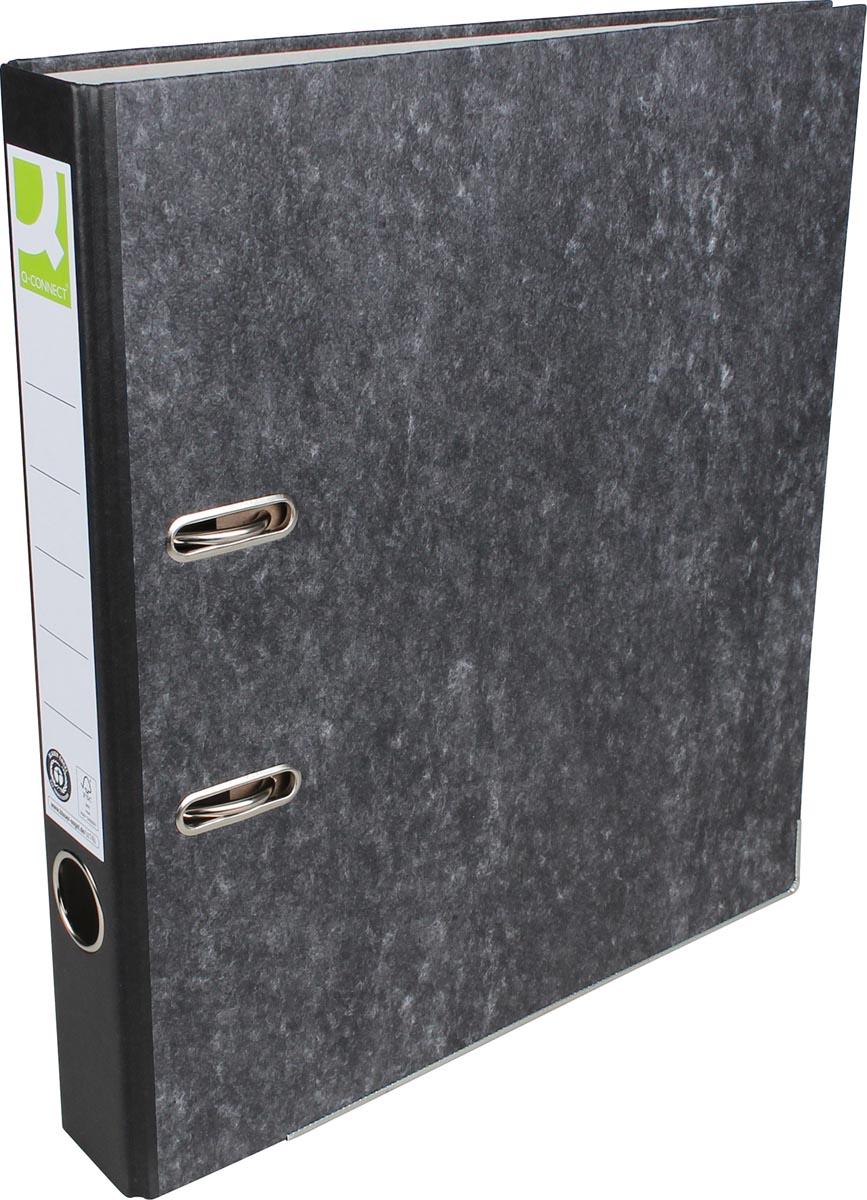 Q-CONNECT ordner, voor ft A4, uit karton, rug van 5 cm, gewolkt zwart