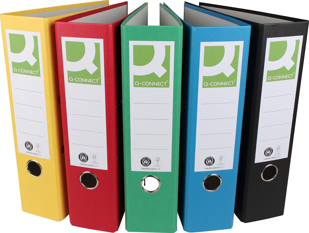Q-CONNECT ordner, voor ft A4, uit Recycolor papier, rug van 8 cm, geassorteerde kleuren