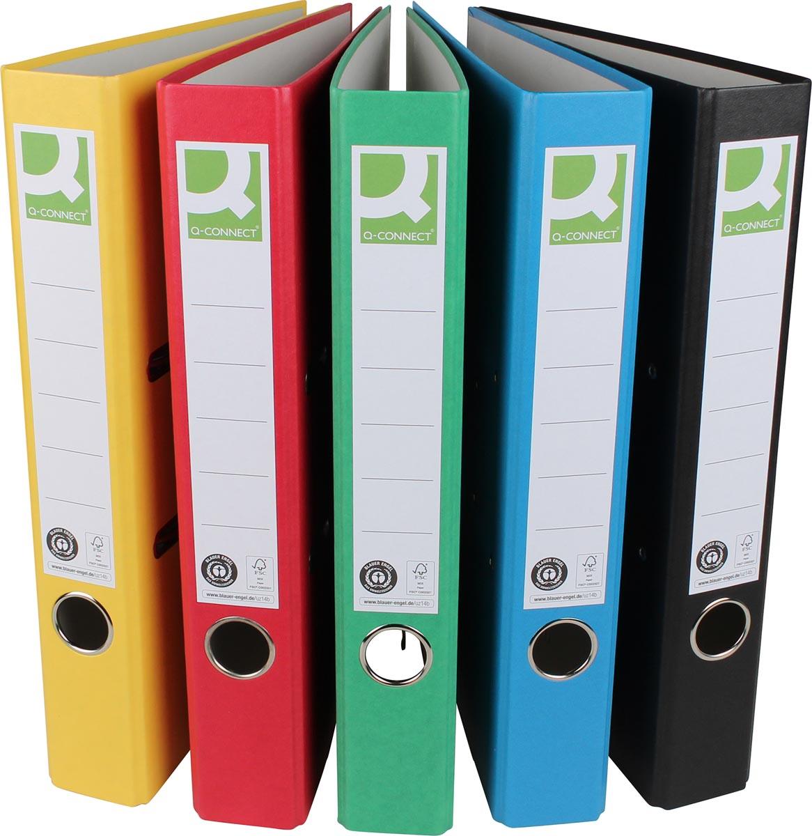 Q-CONNECT ordner, voor ft A4, uit Recycolor papier, rug van 5 cm, geassorteerde kleuren