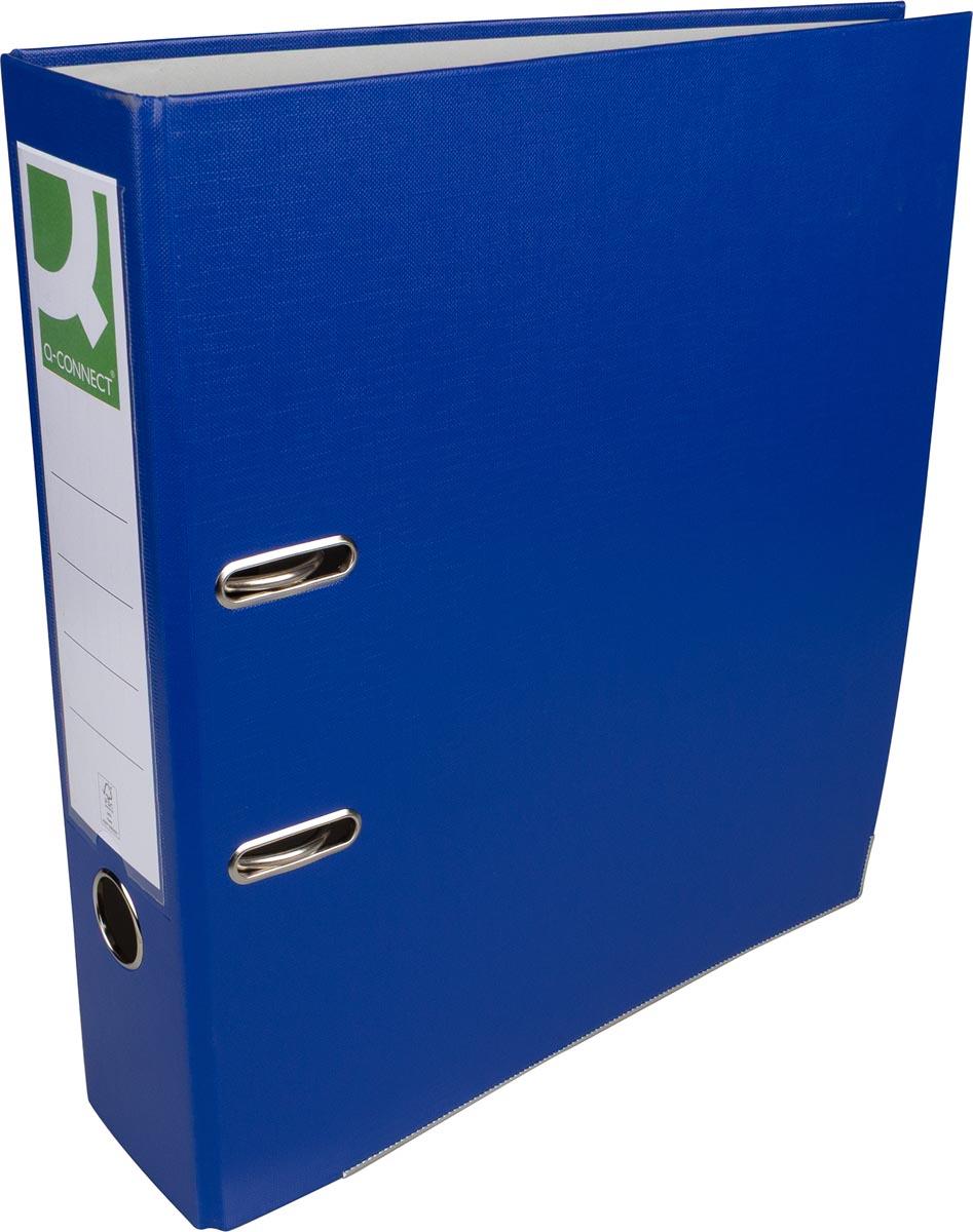 Q-CONNECT ordner, voor ft A4, uit PP en papier, met beschermrand, rug van 8 cm, blauw