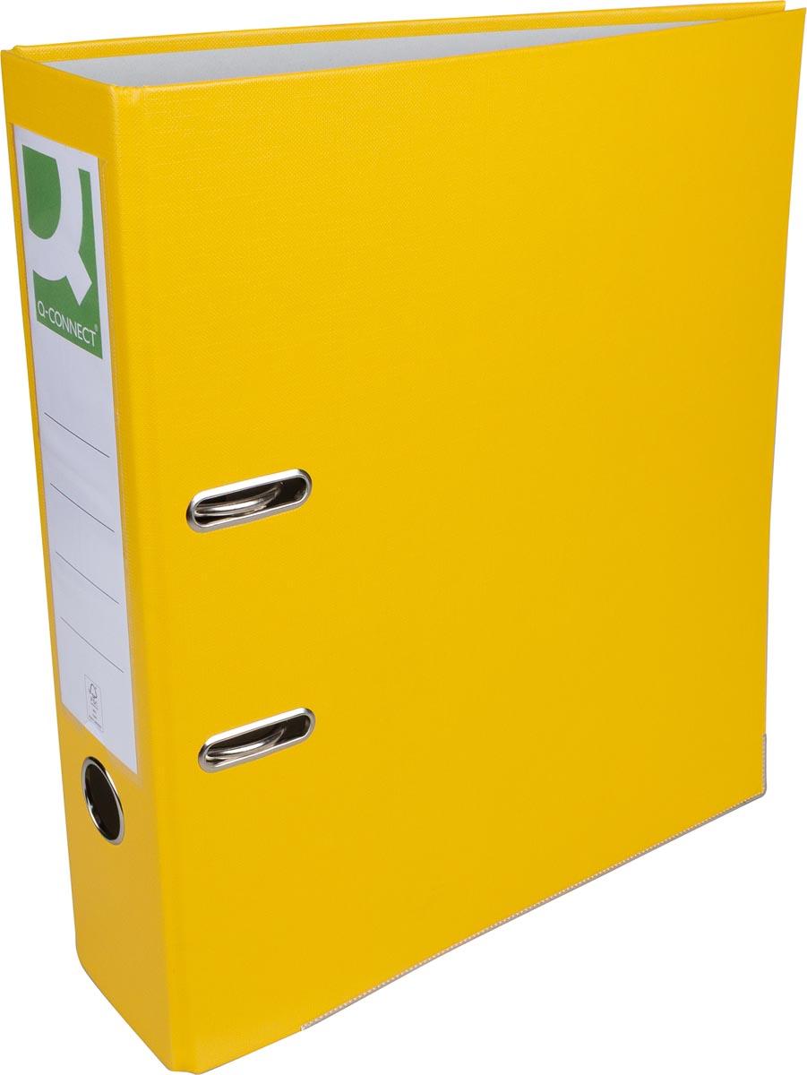 Q-CONNECT ordner, voor ft A4, uit PP en papier, met beschermrand, rug van 8 cm, geel