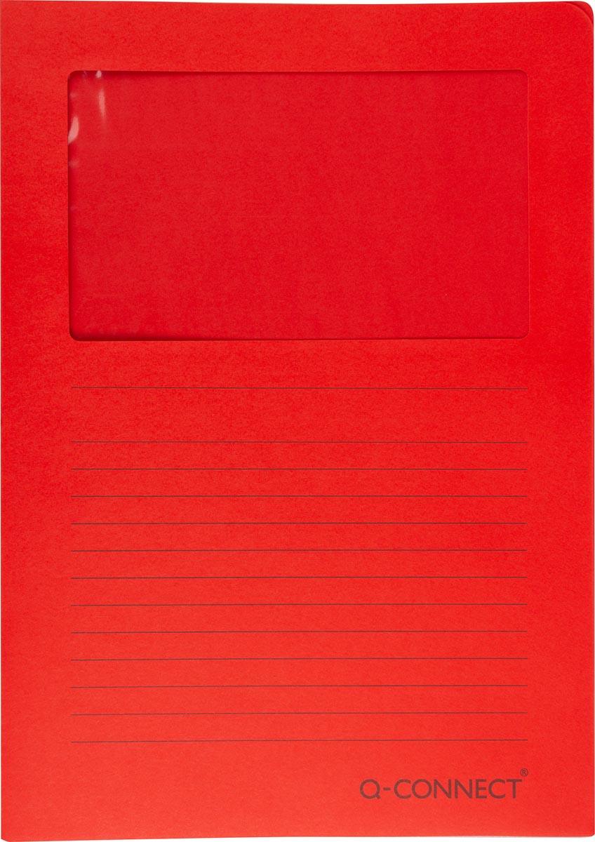 Q-CONNECT L-map met venster, 120 g/m², A4, pak van 100 stuks, rood