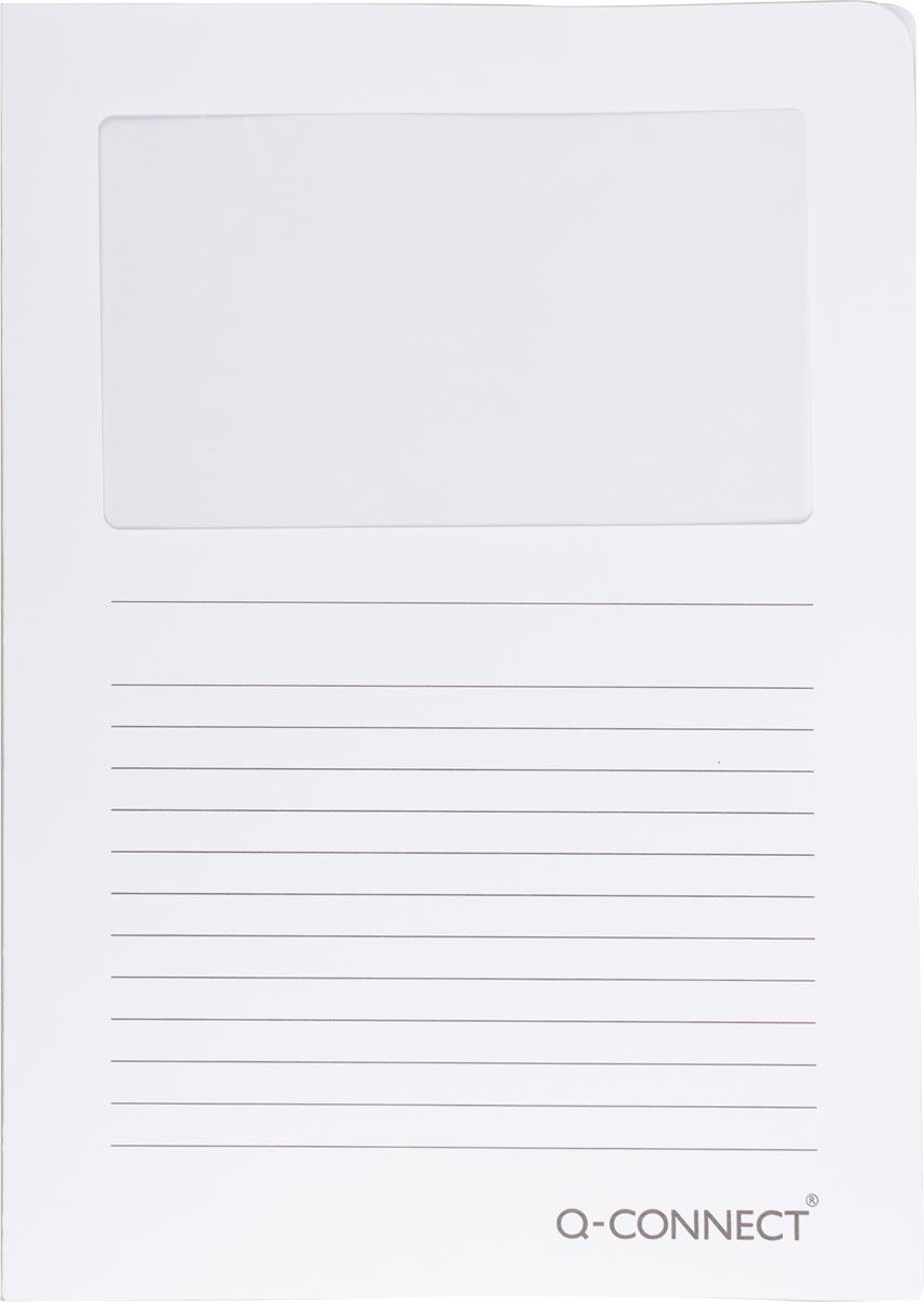 Q-CONNECT L-map met venster, 120 g/m², A4, pak van 100 stuks, wit