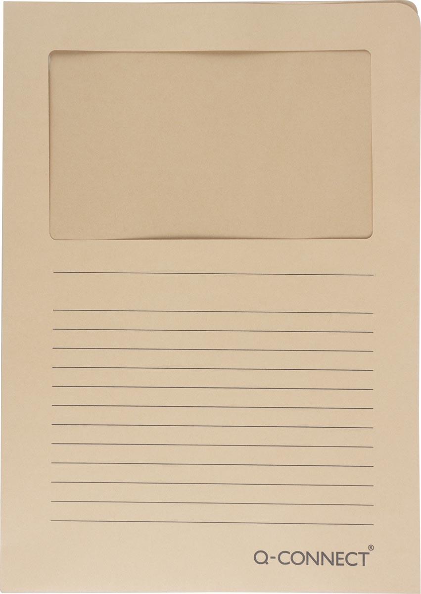 Q-CONNECT L-map met venster, 120 g/m², A4, pak van 100 stuks, kraft