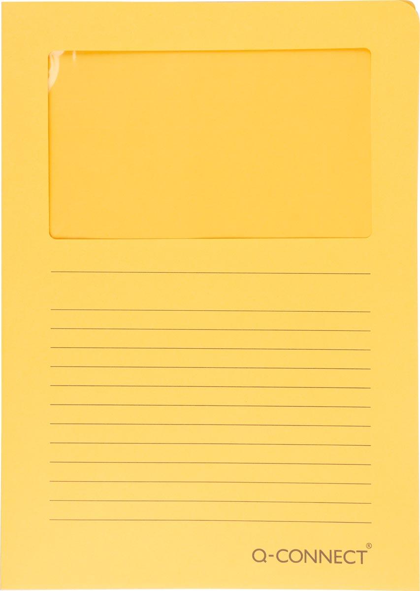Q-CONNECT L-map met venster, 120 g/m², A4, pak van 100 stuks, oranje