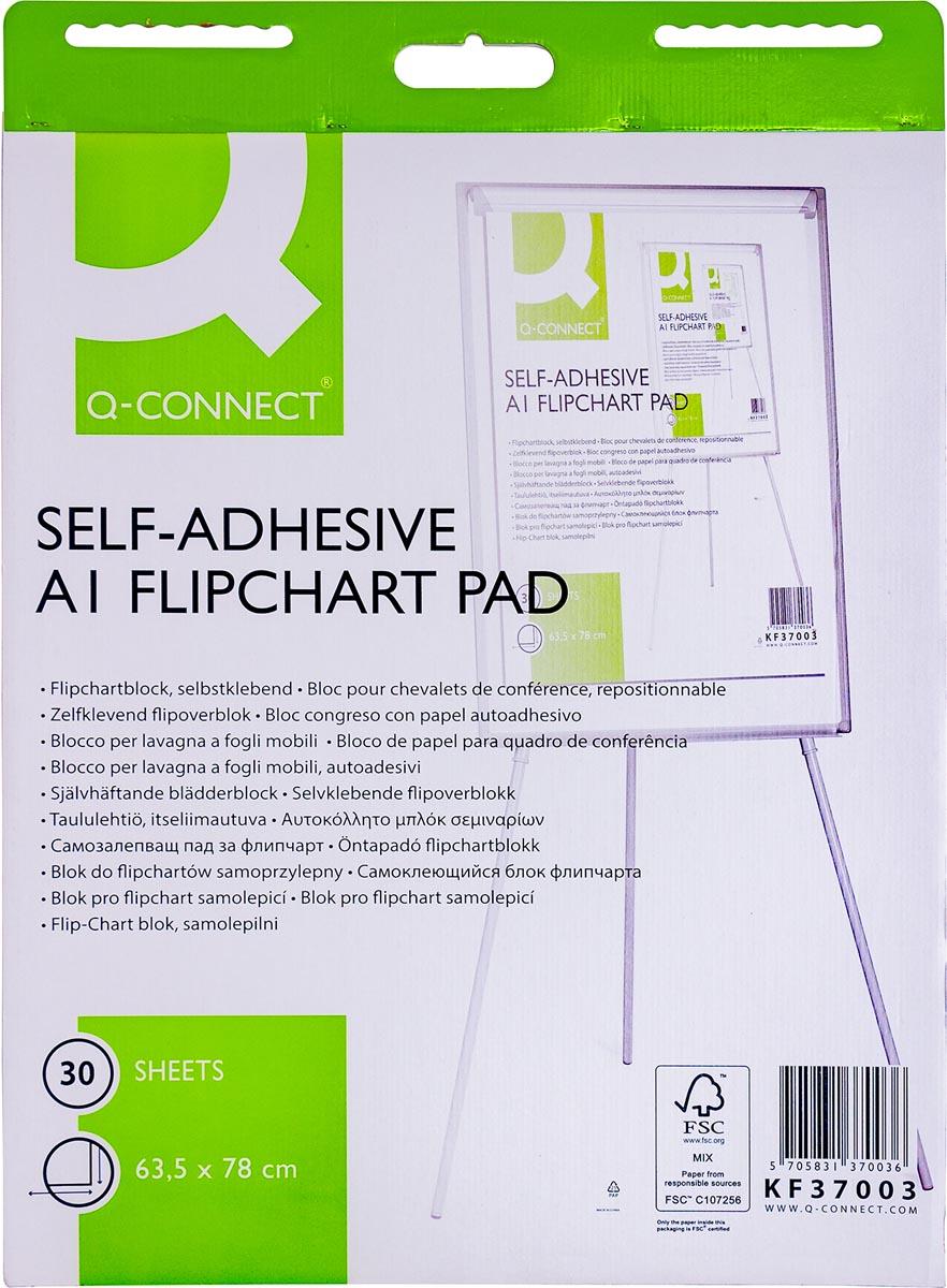 Q-CONNECT flip-overblok, zelfklevend, ft 63,5 x 78 cm, 30 vel