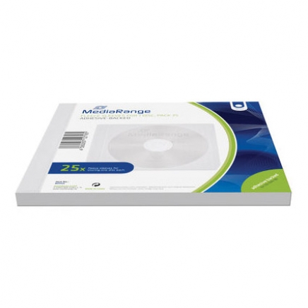MediaRange geweven sleeves voor 1 disc, wit, 25-pack