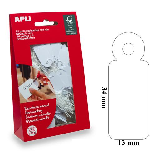 Apli draadetiketten ft 13 x 34 mm (b x h) (7007), etui van 200 stuks