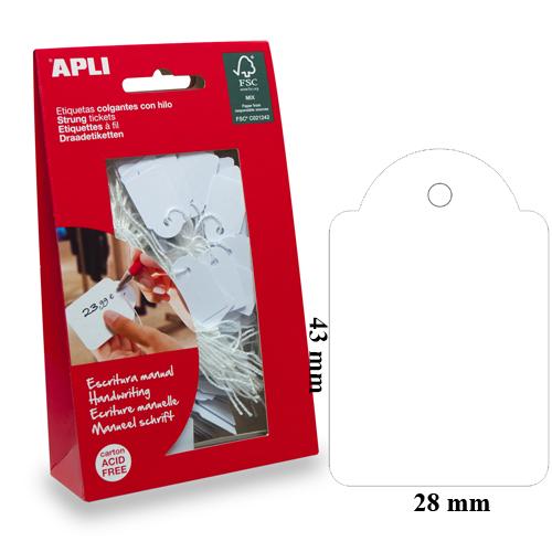 Apli draadetiketten ft 28 x 43 mm (b x h) (7012), etui van 100 stuks