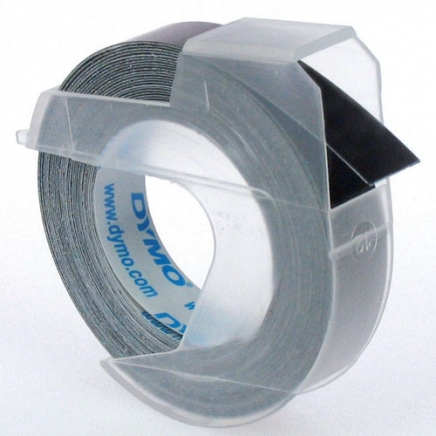 Dymo tape 9 mm voor lettertang Omega, zwart