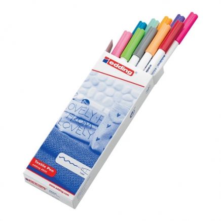 Edding textielstift 4600, doos met 10 stuks in geassorteerde kleuren