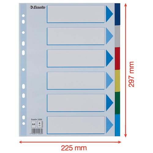 Esselte tabbladen 6 tabs