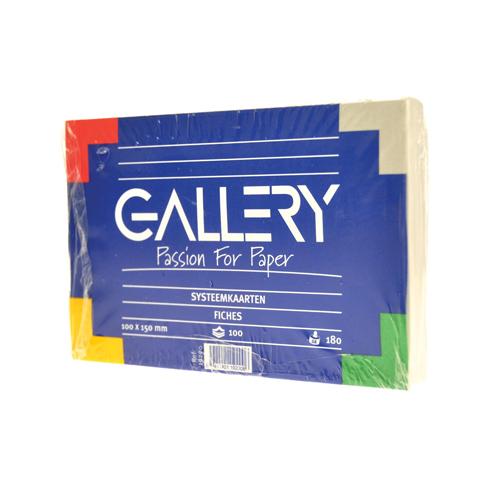 Gallery witte systeemkaarten, ft 10 x 15 cm, effen, pak van 100 stuks