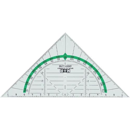 M+R Green Line geodriehoek, 16 cm