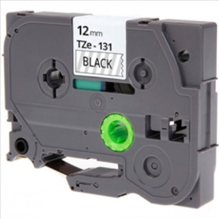 Compatible Brother TZe-131 tape voor P-Touch 12 mm, zwart op transparant