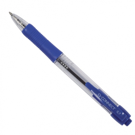 Q-Connect balpen retractable, medium punt, blauw