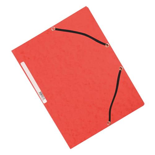 Q-CONNECT elastomap, A4, 3 kleppen en elastieken, karton, rood
