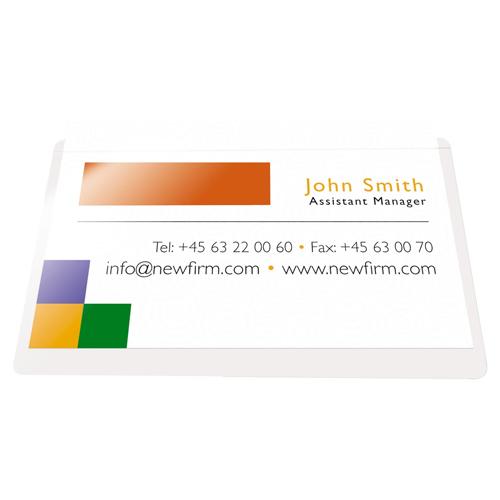 Q-CONNECT badge pocket, zelfklevend, ft 60 x 95 mm, open lange zijde, pak van 100 stuks