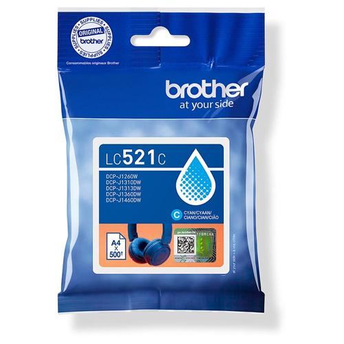 Brother inktcartridge, 500 pagina's, OEM LC-521C, cyaan