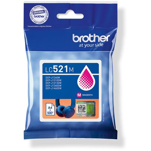 Brother inktcartridge, 500 pagina's, OEM LC-521M, magenta