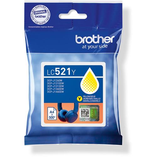 Brother inktcartridge, 500 pagina's, OEM LC-521Y, geel