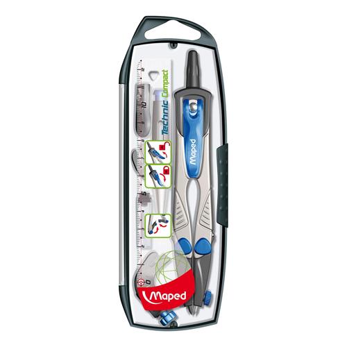 Maped passer Technic Compact 5-delige passerdoos: 1 passer Technic Compact, 1 kokertje potloodstiften,...