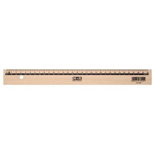 M+R lat uit hout,met schaalverdeling voor recht- en linkshandigen, 30 cm