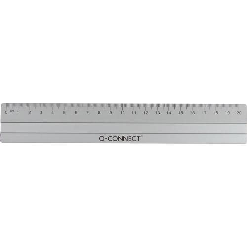 Q-CONNECT meetlat, aluminium, 20 cm, in ophangetui