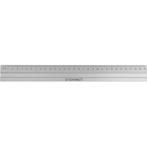 Q-CONNECT meetlat, aluminium, 30 cm, in ophangetui