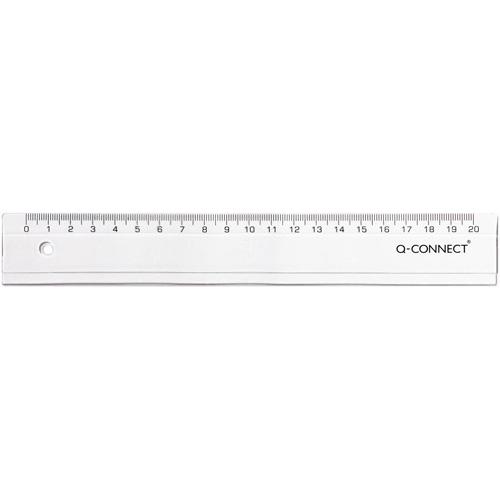 Q-CONNECT meetlat, plastic, in etui, 20 cm